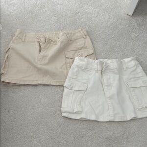 SHEIN Women's Mini Skirts - Beige and White